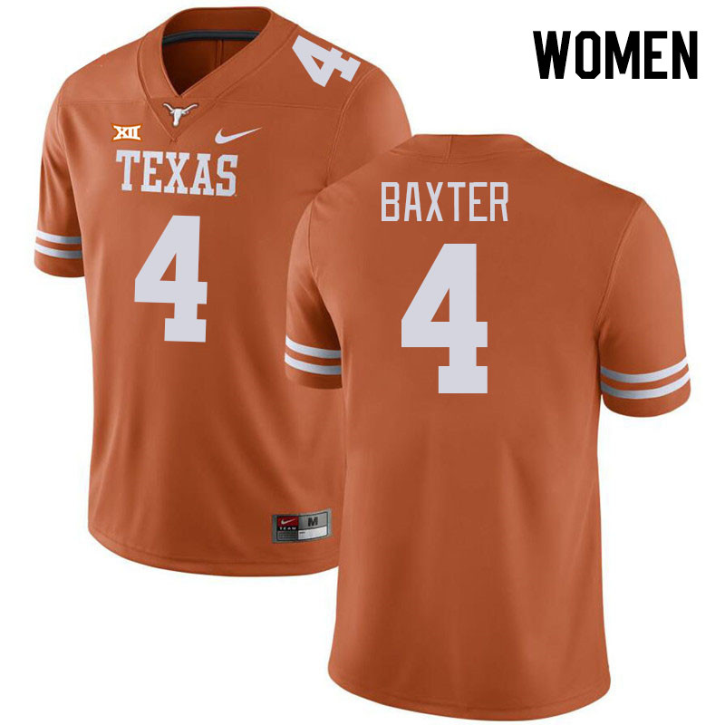 Women #4 CJ Baxter Texas Longhorns 2023 College Football Jerseys Stitched-Orange